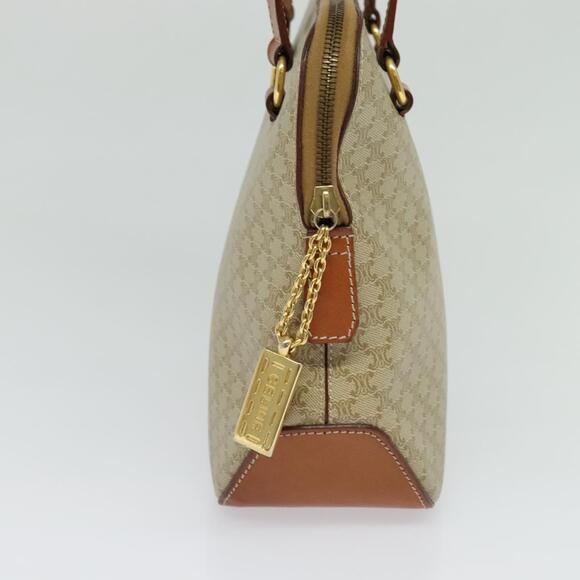 CELINE Macadam Canvas Hand Bag Pvc Beige Gold - Picture 4 of 12